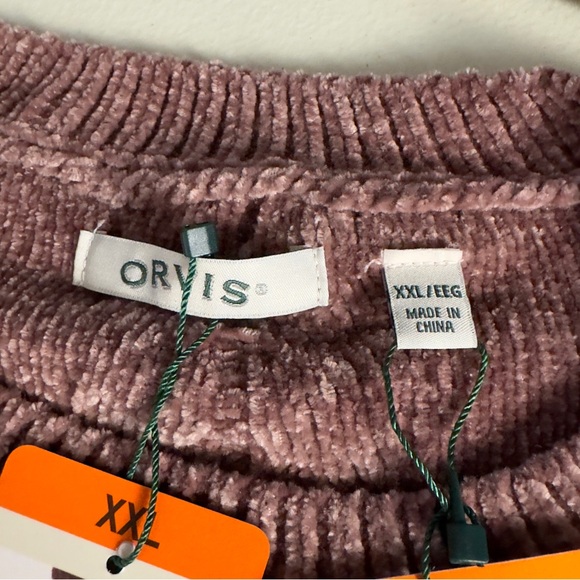 Orvis Women's Crew Neck Long Sleeve Chenille Sweatshirt Misty Rose Size XXL NWT - Picture 7 of 11